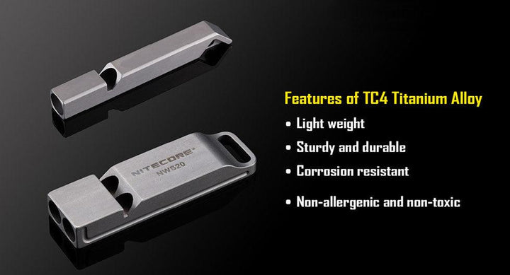 Titanium Whistle NWS10 - 120db - Nitecore Singapore