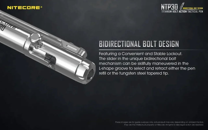 Bolt Action Titanium Pen NTP30 - Nitecore Singapore