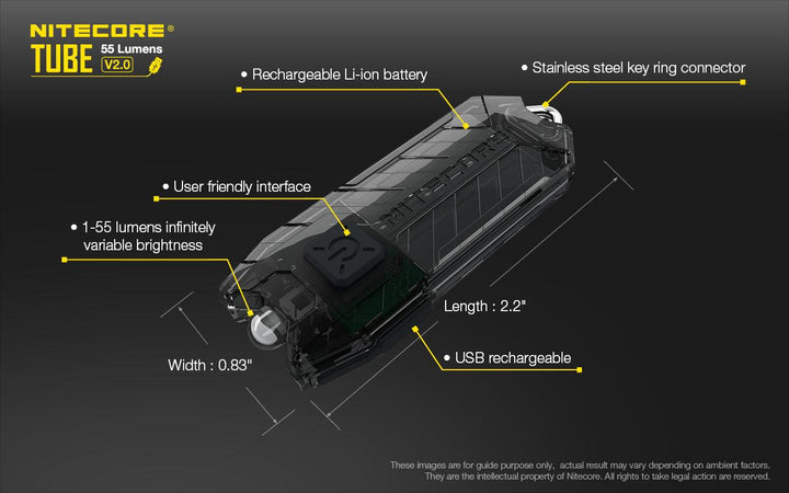 Tube 2.0 - 55 lumens - Nitecore Singapore