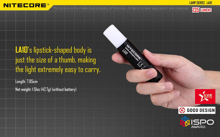 LA10 - 135 lumens - Nitecore Singapore