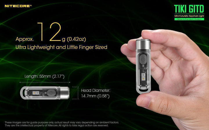 TIKI (GREEN Glow In The Dark) - 300 lumens - Nitecore Singapore