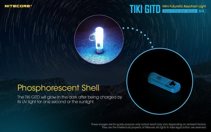TIKI (BLUE Glow In The Dark) - 300 lumens - Nitecore Singapore