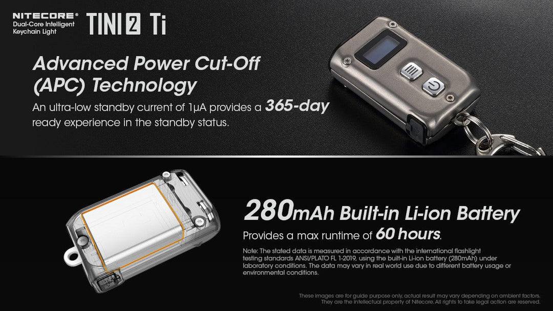 TINI 2 (Titanium) - 500 lumens - Nitecore Singapore
