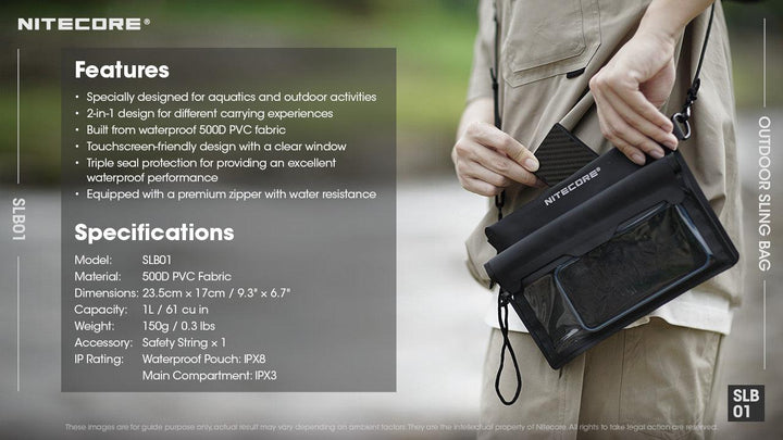 SLB01 Waterproof Pouch - 1L Capacity - Nitecore Singapore
