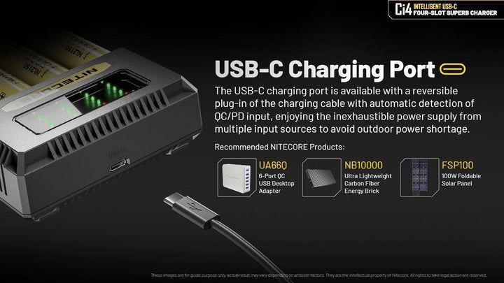 Ci4 Charger (USB-C 3A 18W) - Nitecore Singapore