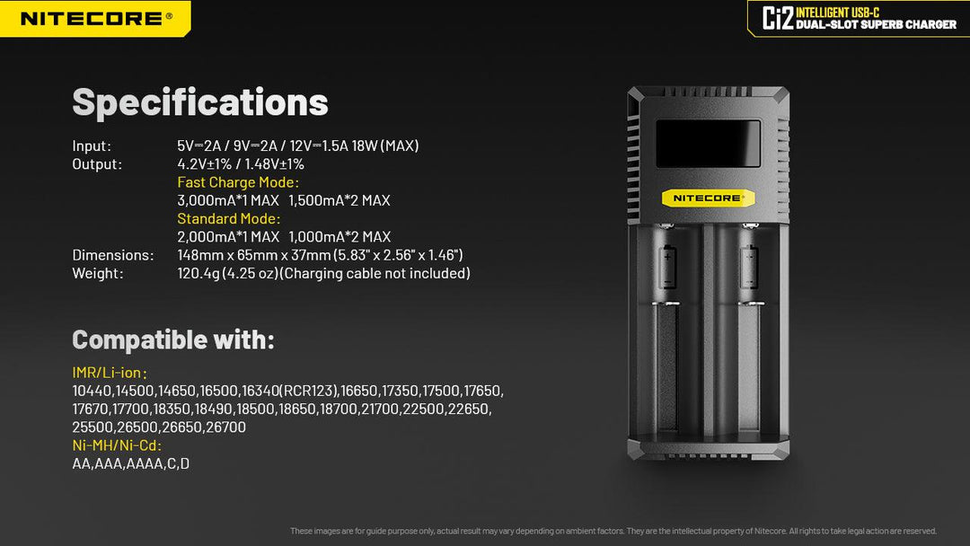 Ci2 Charger (USB-C 3A 18W) - Nitecore Singapore