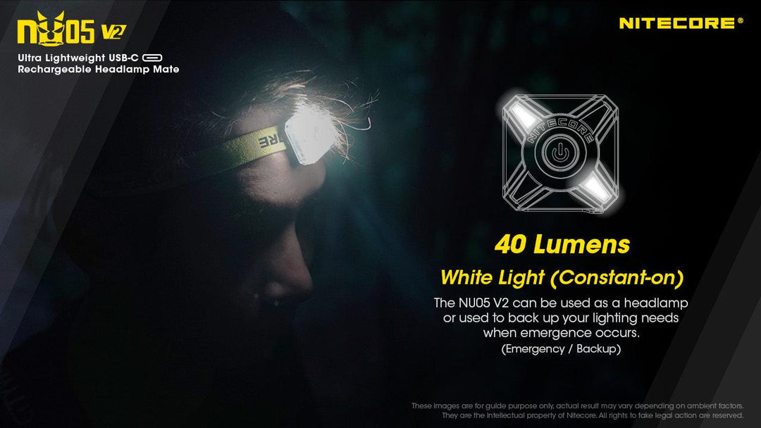 NU05 V2 KIT - 40 lumens - Nitecore Singapore