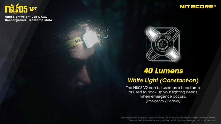 NU05 V2 KIT - 40 lumens - Nitecore Singapore