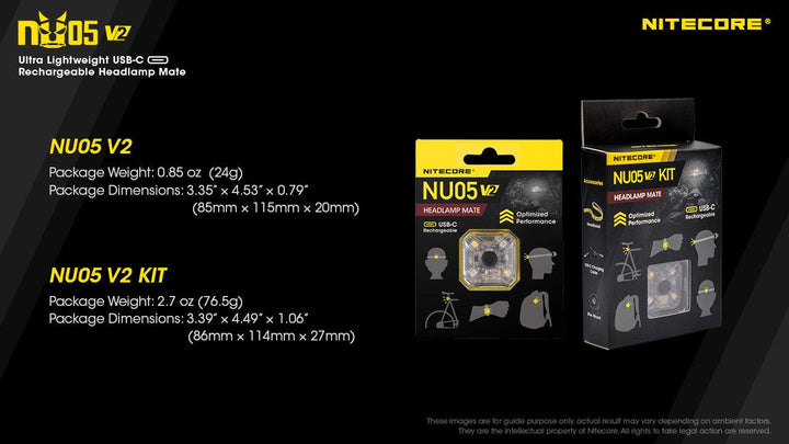 NU05 V2 KIT - 40 lumens - Nitecore Singapore