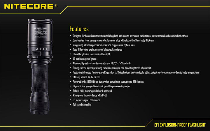 EF1 - 830 lumens - Nitecore Singapore