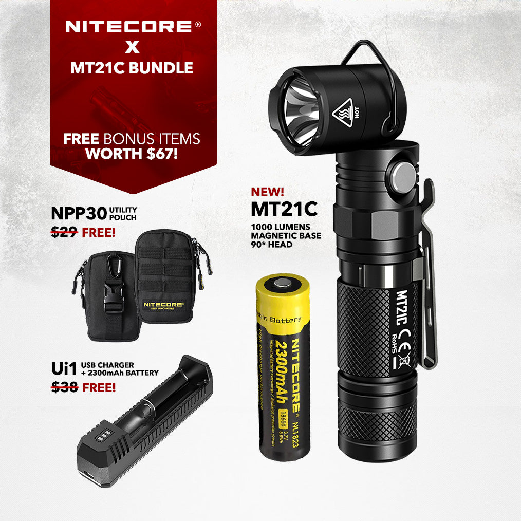 MT21C 1000 Lumens lampe torche tête orientable 90° Nitecore