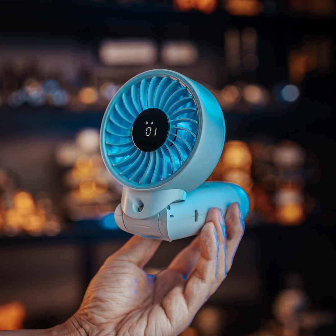 izzCool 30 (Blue) - Foldable Air Conditioner Fan (3,500mAh)