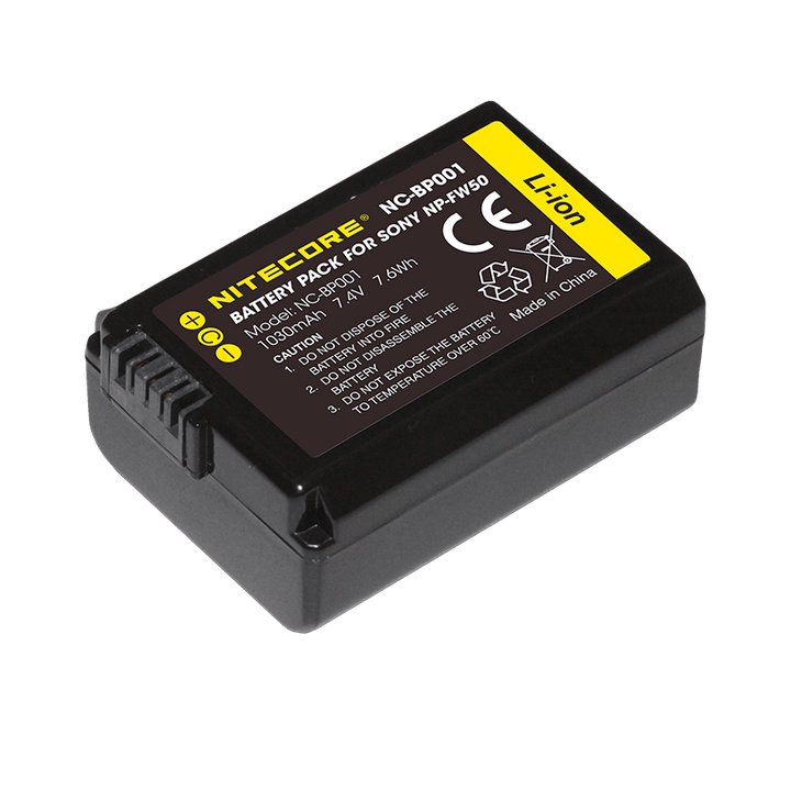 NP-FW50 (1030mAh) Battery Pack for Sony (NC-BP001) - Nitecore Singapore