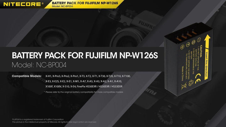 NP-FW50 (1030mAh) Battery Pack for Sony (NC-BP001) - Nitecore Singapore