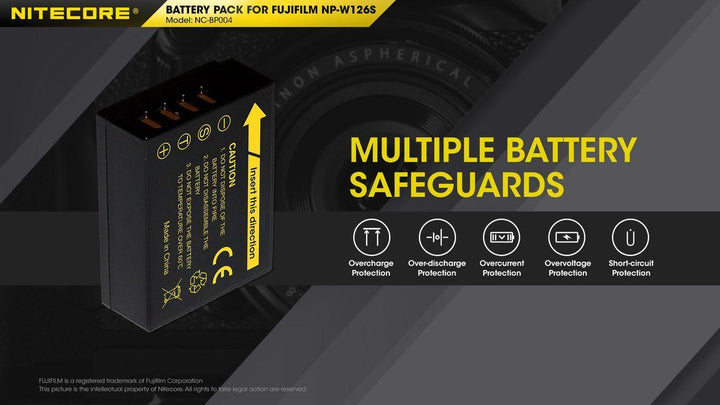 NP-W126S (1140mAh) Battery Pack for Fujifilm (NC-BP004) - Nitecore Singapore