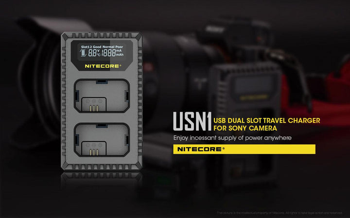 USN1 (Sony NP-FW50) Dual-Slot Battery Charger - Nitecore Singapore