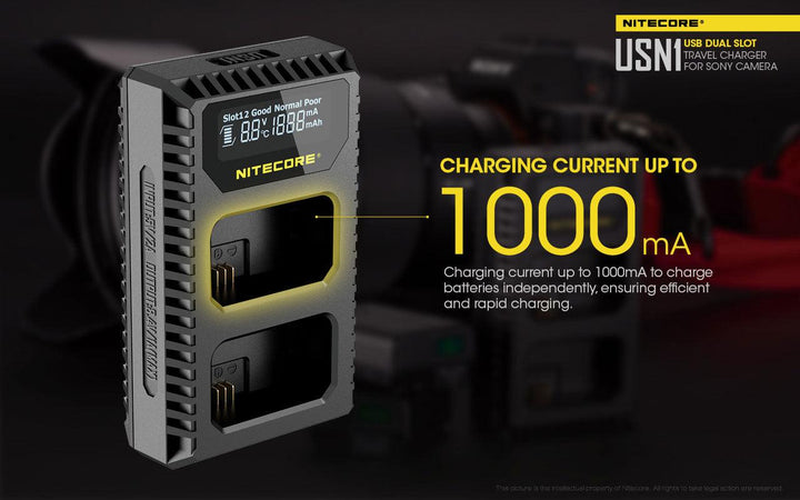 USN1 (Sony NP-FW50) Dual-Slot Battery Charger - Nitecore Singapore