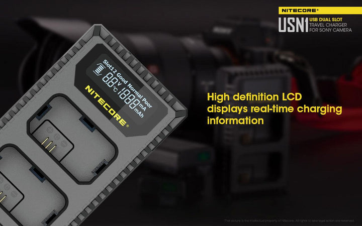 USN1 (Sony NP-FW50) Dual-Slot Battery Charger - Nitecore Singapore