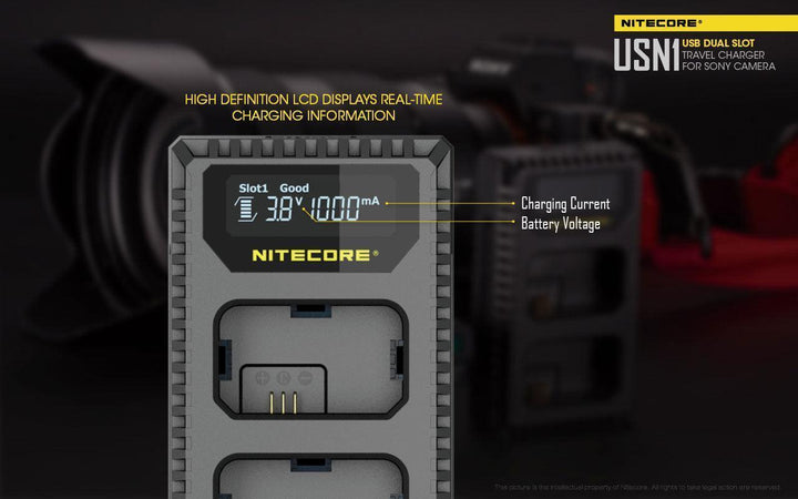 USN1 (Sony NP-FW50) Dual-Slot Battery Charger - Nitecore Singapore