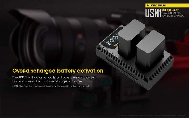 USN1 (Sony NP-FW50) Dual-Slot Battery Charger - Nitecore Singapore