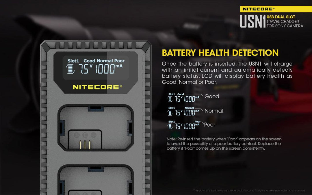 USN1 (Sony NP-FW50) Dual-Slot Battery Charger - Nitecore Singapore