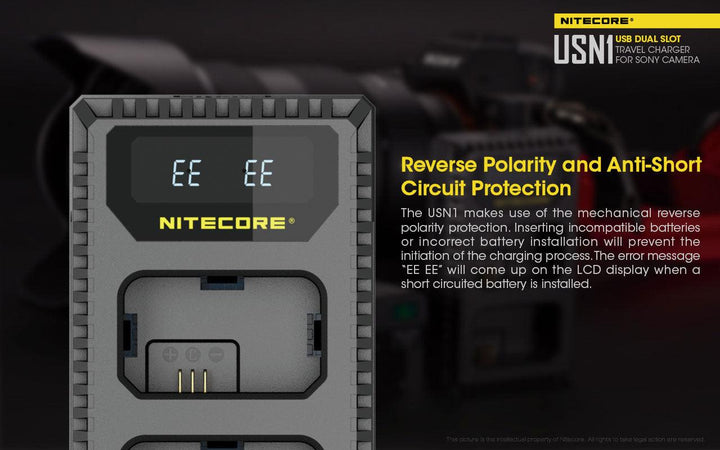 USN1 (Sony NP-FW50) Dual-Slot Battery Charger - Nitecore Singapore