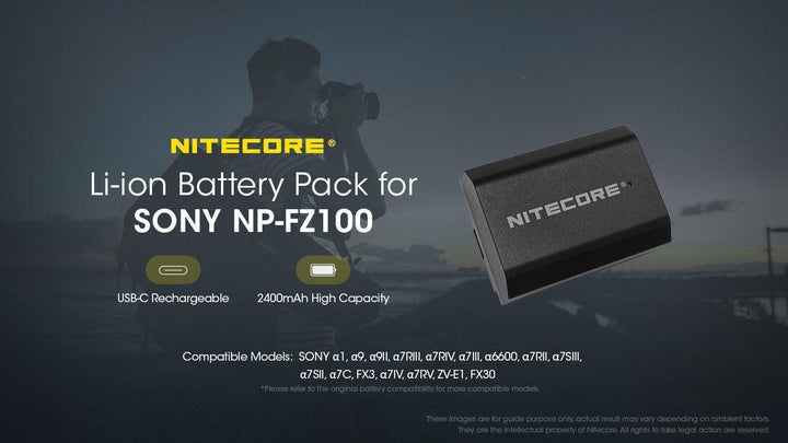 NP-FZ100C (2400mAh) Battery Pack for Sony - Nitecore Singapore