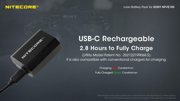 NP-FZ100C (2400mAh) Battery Pack for Sony - Nitecore Singapore