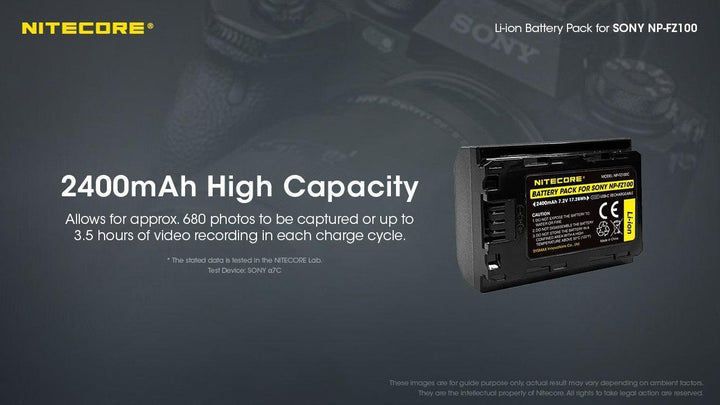 NP-FZ100C (2400mAh) Battery Pack for Sony - Nitecore Singapore