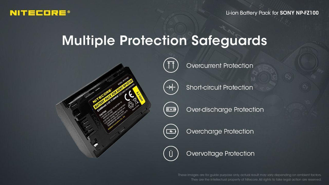 NP-FZ100C (2400mAh) Battery Pack for Sony - Nitecore Singapore