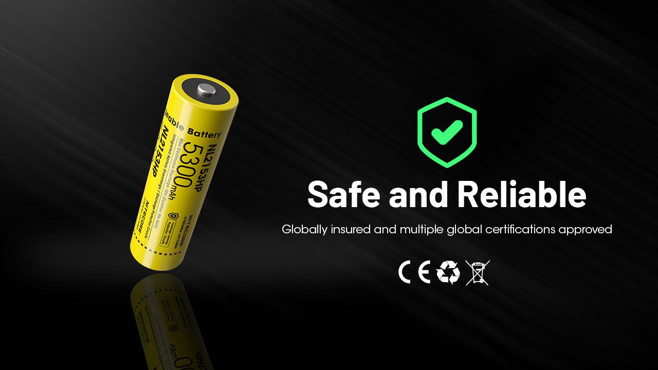 NL2153HP (21700 - 5300mAh - 20A) – Nitecore Singapore