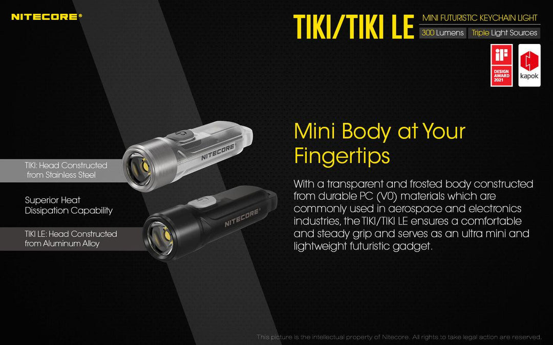 TIKI LE - 300 lumens - Nitecore Singapore