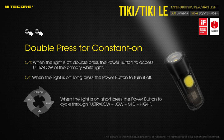 TIKI LE - 300 lumens - Nitecore Singapore