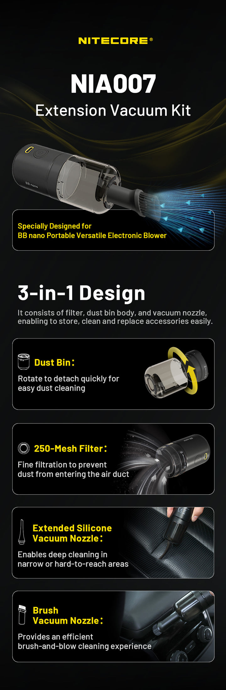 BB Nano Portable Electronic Blower / Vacuum