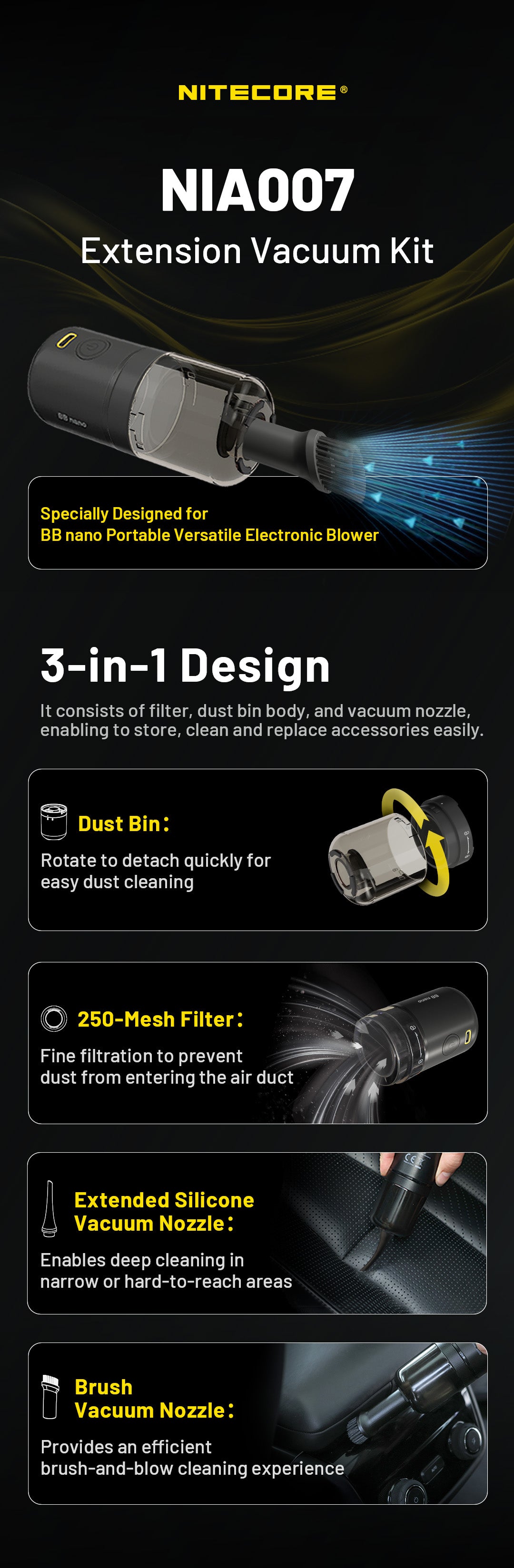 NIA007 Extension Vacuum Kit for BB Nano - Nitecore Singapore