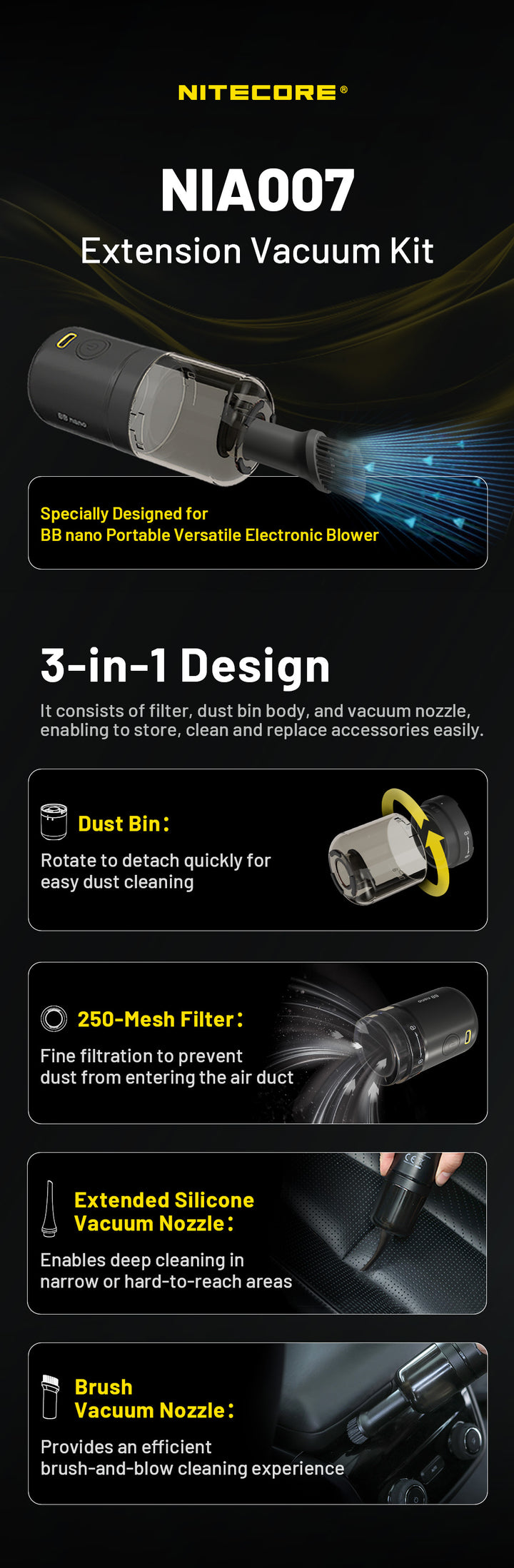 NIA007 Extension Vacuum Kit for BB Nano - Nitecore Singapore
