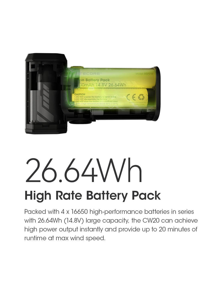 CW20 - Handheld Turbo Fan (150km/h) - Nitecore Singapore