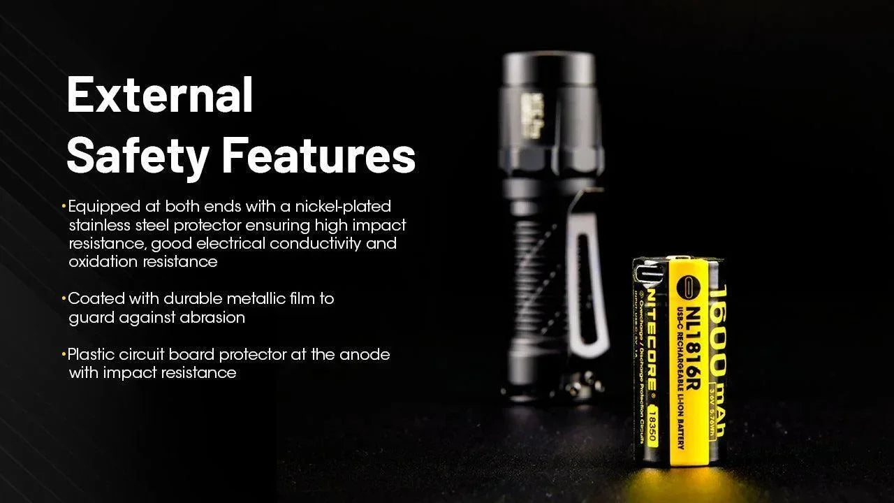 NL1816R (1600mAh - 3A) for MT1C PRO – Nitecore Singapore