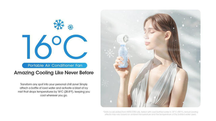 izzCool 10 - Handheld Air Conditioner Fan (2,600mAh - WHITE) - Nitecore Singapore