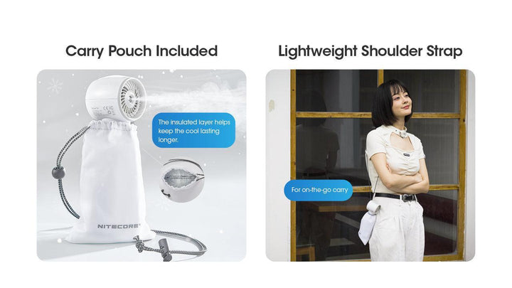 izzCool 10 - Handheld Air Conditioner Fan (2,600mAh - WHITE) - Nitecore Singapore