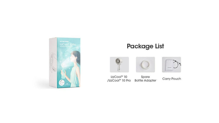 izzCool 10 - Handheld Air Conditioner Fan (2,600mAh - WHITE) - Nitecore Singapore