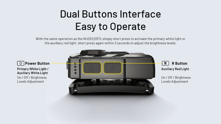 Nitecore NU20 Classic - dual button interface - Nitecore Singapore