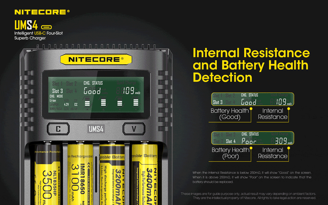 UMS4 Charger - 3A - Nitecore Singapore