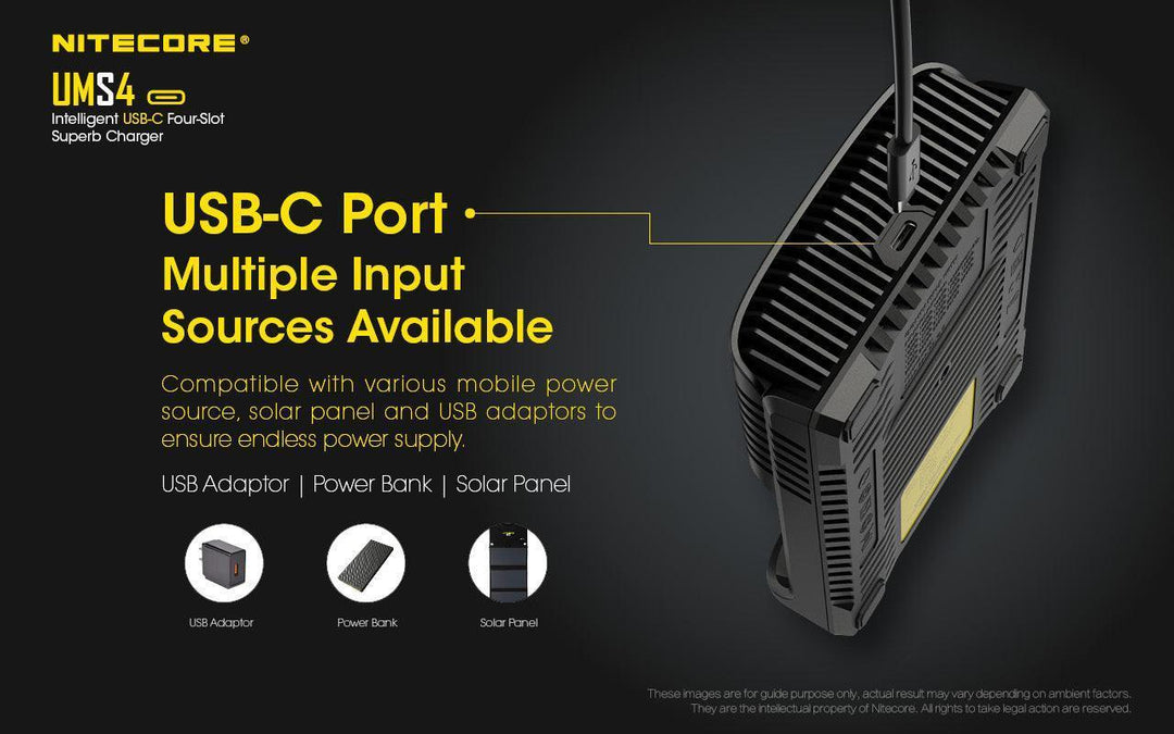 UMS4 Charger - 3A - Nitecore Singapore