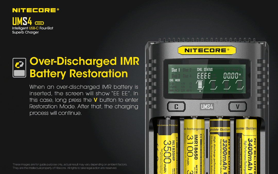 UMS4 Charger - 3A - Nitecore Singapore