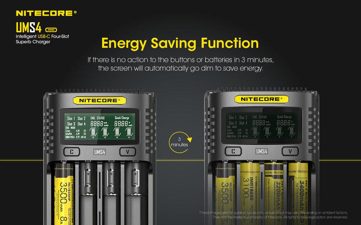 UMS4 Charger - 3A - Nitecore Singapore