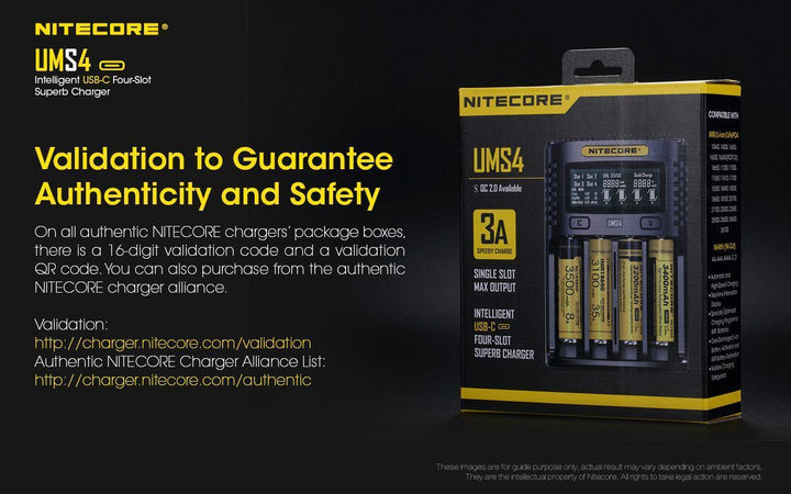 UMS4 Charger - 3A - Nitecore Singapore