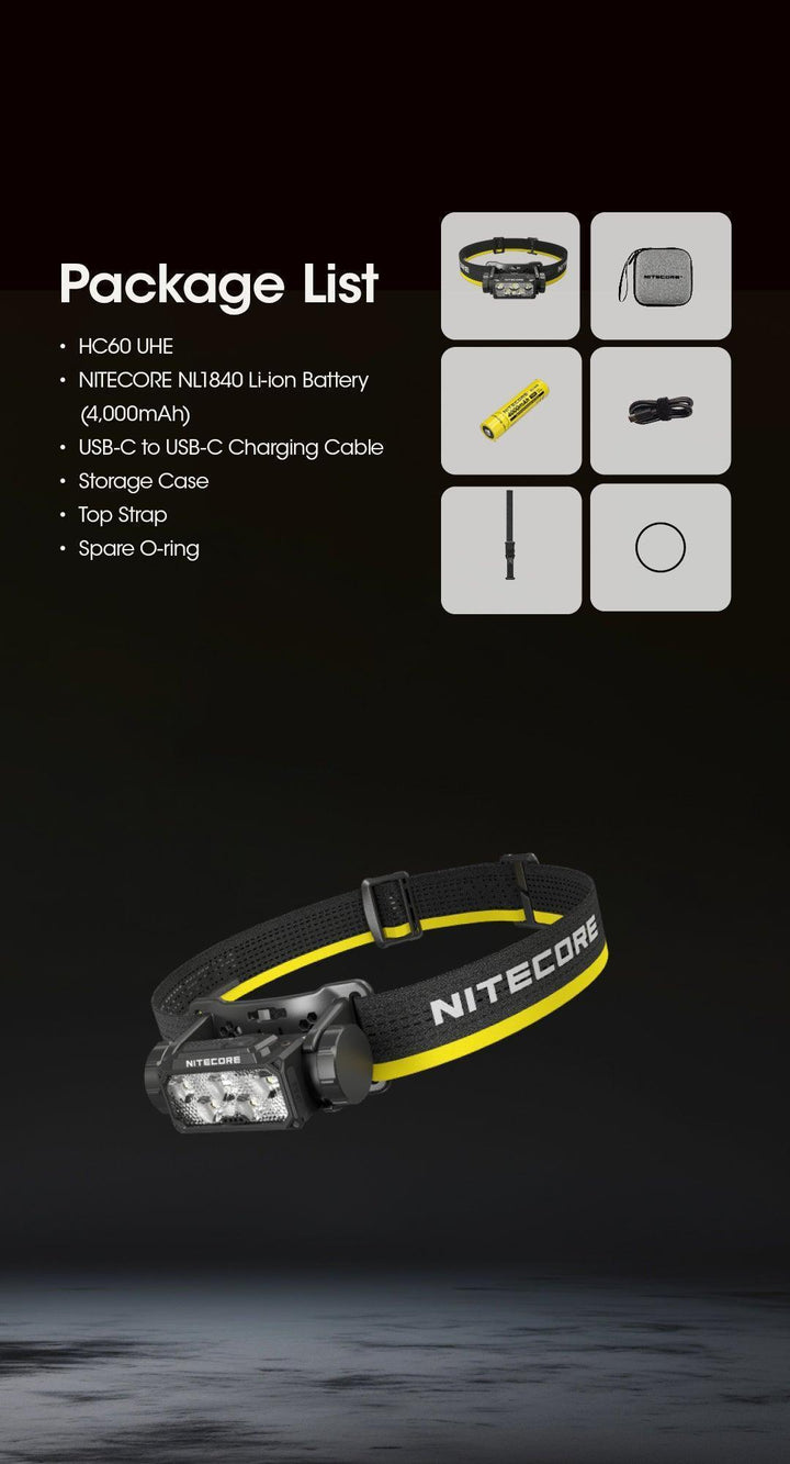 HC60 UHE - 1600 lumens - Nitecore Singapore
