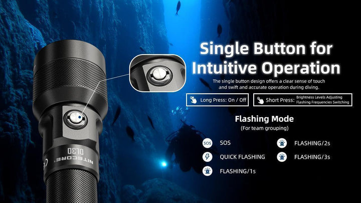 DL30 - 1100 lumens (100m Depth Diving Light) - Nitecore Singapore