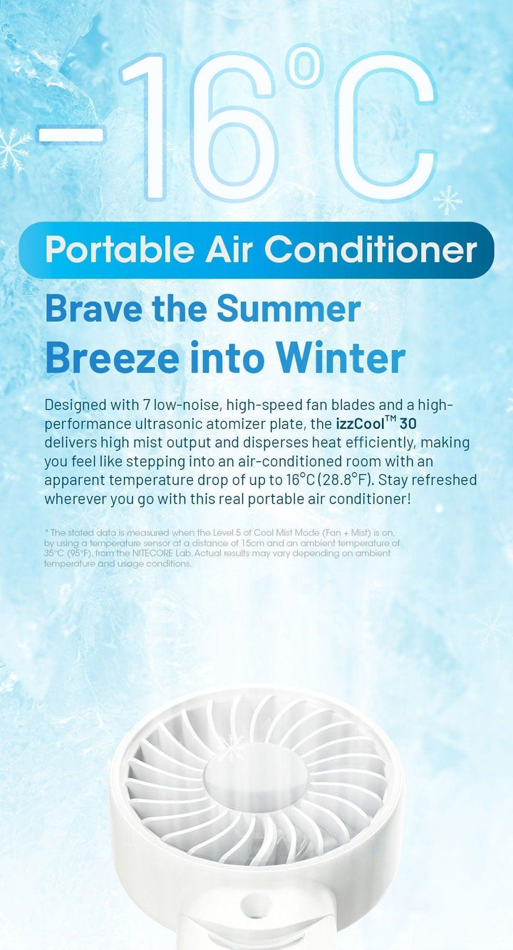 izzCool 30 - Foldable Air Conditioner Fan (3,500mAh)